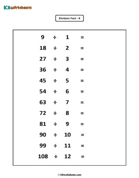 Division Facts from 1 to 10 - 4