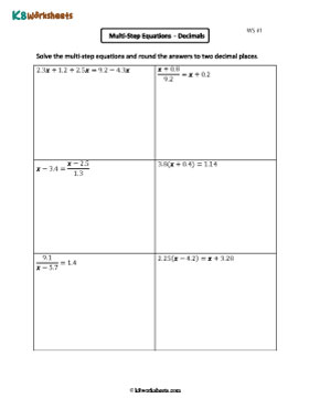 Multi-Step Equations with Decimals 1