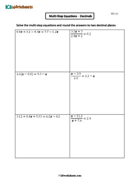 Multi-Step Equations with Decimals 2