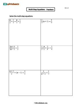 Multi-Step Equations with Fractions 1