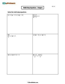 Multi-Step Equations with Integers 1