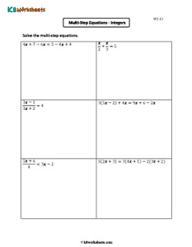 Multi-Step Equations with Integers 2