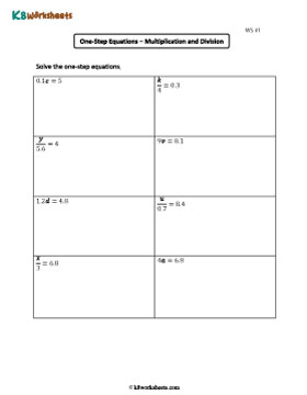 One-Step Equations with Decimals | Multiplication and Division