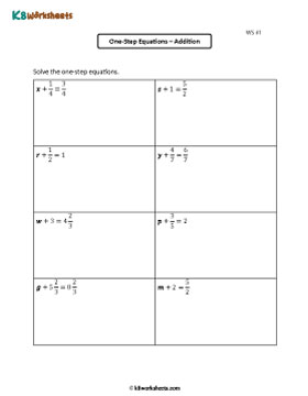 One-Step Addition Equations with Fractions