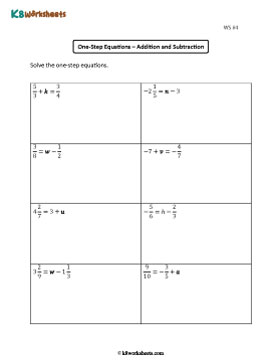 One-Step Equations with Fractions | Addition and Subtraction