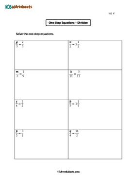 One-Step Division Equations with Fractions