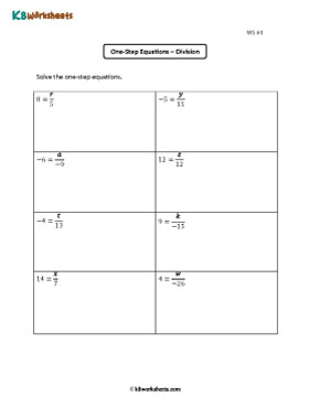 One-Step Division Equations with Integers