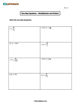 One-Step Equations with Integers | Multiplication and Division