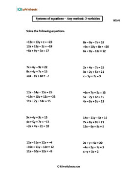 Solving Systems of Equations with 3 Variables | Any Method 1