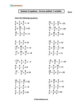 Solving Systems of Equations with 3 Variables | Reciprocal Method 2