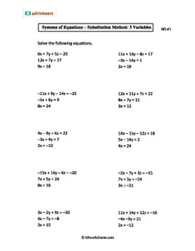 Solving Systems of Equations with 3 Variables | Substitution Method 1