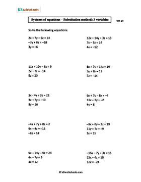 Solving Systems of Equations with 3 Variables | Substitution Method 2