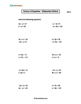 Solving Systems of Equations by Elimination Method 1