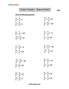 Solving Systems of Equations | Reciprocal Method 1