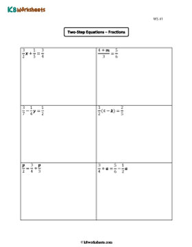 Two-Step Equations with Fractions 1