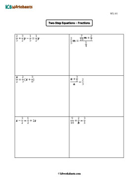 Two-Step Equations with Fractions 4