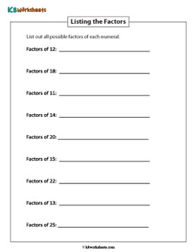 Finding Factors of Numbers | 11 to 25