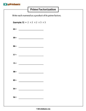 Writing Numerals as Products of Prime Factors | 51 to 100