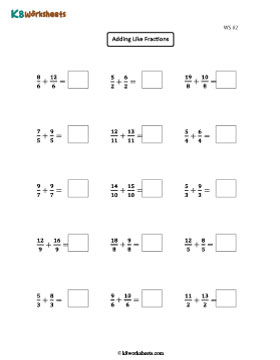 Adding Like Improper Fractions 2