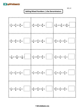 Adding Three Mixed Numbers with the Same Denominators 1