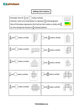 Writing the Missing Like Fraction to Make a Whole