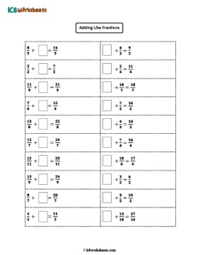 Writing Missing Improper Fractions