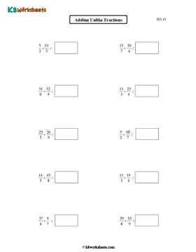 Adding Unlike Improper Fractions 1