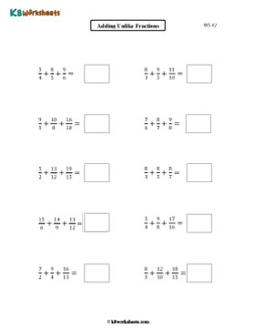 Adding Three Unlike Improper Fractions 2