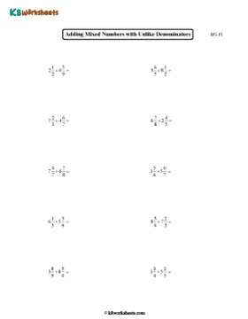 Adding Mixed Numbers | Unlike Denominators 1