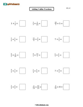 Adding Fractions and Whole Numbers 1