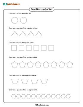 Coloring Halves and Fourths of a Group of Shapes