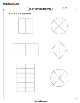 Coloring Halves and Quarters 1