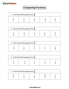 Circle the Greater Fractions | Multiple Response