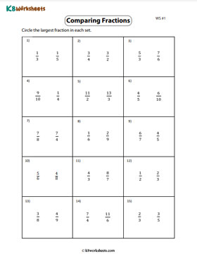 Circling Largest, Unlike Fraction 1