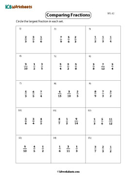 Circling Largest, Unlike Fraction 2