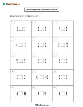 Comparing Fractions and Mixed Numbers | Unlike Denominators