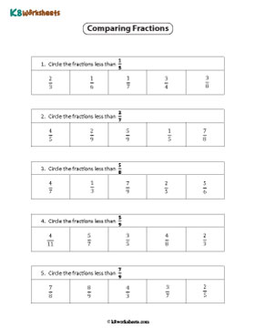 Circling the Smaller, Unlike Fractions | Multiple Response