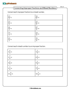 Converting Between Improper Fractions and Mixed Numbers 2