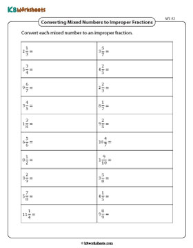 Converting Mixed Numbers to Improper Fractions 2