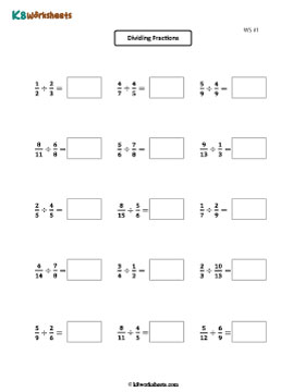 Dividing Proper Fractions 1