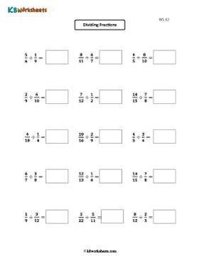 Dividing Proper Fractions 2