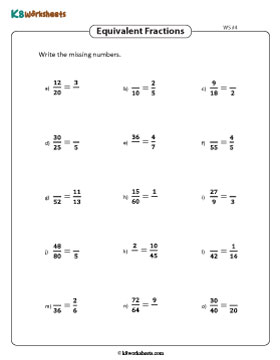 Writing Missing Parts of Equivalent Fractions 4