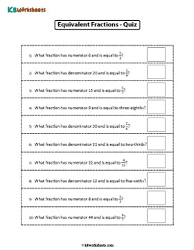 Equivalent Fractions | Quiz