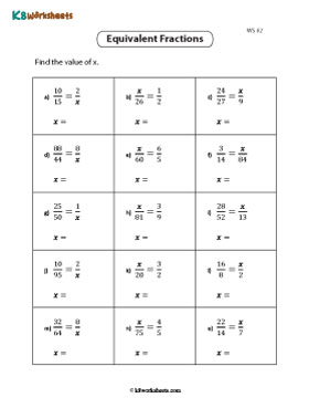 Finding the Value of a Variable in Equivalent Fractions 2