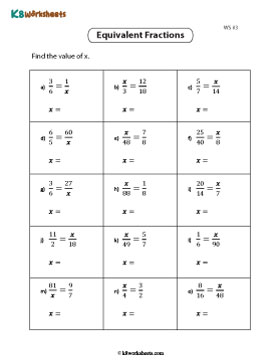 Finding the Value of a Variable in Equivalent Fractions 3