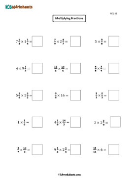 Multiplying Fractions, Mixed Numbers, and Whole Numbers 1