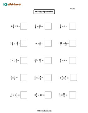 Multiplying Fractions, Mixed Numbers, and Whole Numbers 2