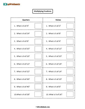 Finding Quarters and Halves of Whole Numbers