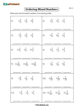 Arranging Mixed Numbers in Ascending Order | Like Denominators 1