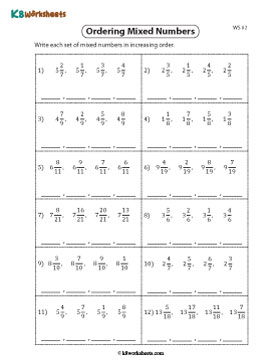 Arranging Mixed Numbers in Ascending Order | Like Denominators 2